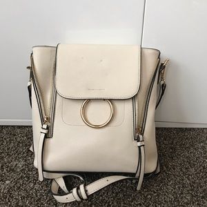 Forever 21 faux leather white bookbag
